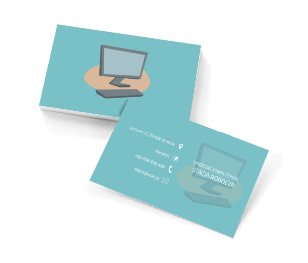 Monitor i klawiatura, Telekomunikacja i Internet, Sprzedaż Komputerów - Wizytówki Netprint szablony online