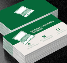 Biało-zielony laptop, Telekomunikacja i Internet, Sprzedaż Komputerów - Wizytówki Netprint