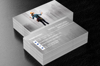 Miasto na szarym tle, Budownictwo, Architektura - Wizytówki Netprint