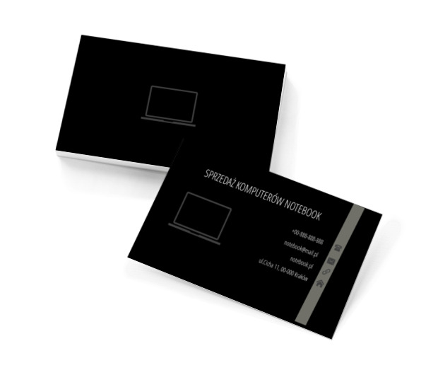Kontur laptopa, Telekomunikacja i Internet, Sprzedaż Komputerów - Wizytówki Netprint szablony online