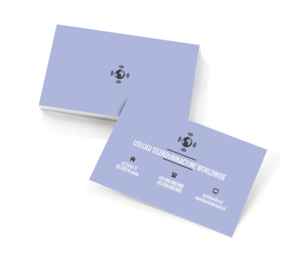 WiFi świat, Telekomunikacja i Internet, Usługi telekomunikacyjne - Wizytówki Netprint szablony online