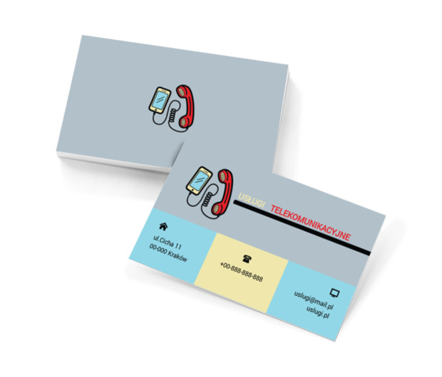 Słuchawka i smartfon, Telekomunikacja i Internet, Usługi telekomunikacyjne - Wizytówki Netprint szablony online