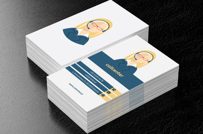 Kobieta w call center, Telekomunikacja i Internet, Usługi telekomunikacyjne - Wizytówki Netprint