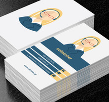 Kobieta w call center, Telekomunikacja i Internet, Usługi telekomunikacyjne - Wizytówki Netprint