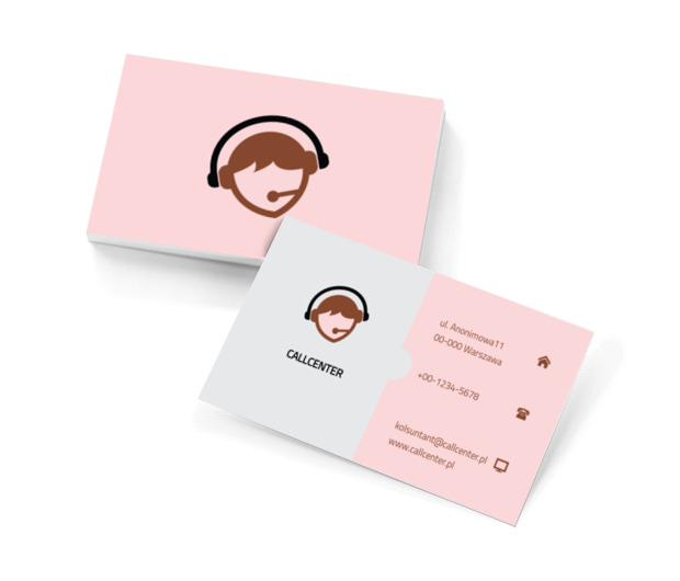 Konsultant z słuchawkami, Telekomunikacja i Internet, Usługi telekomunikacyjne - Wizytówki Netprint szablony online
