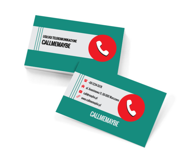 Biała słuchawka, Telekomunikacja i Internet, Usługi telekomunikacyjne - Wizytówki Netprint szablony online