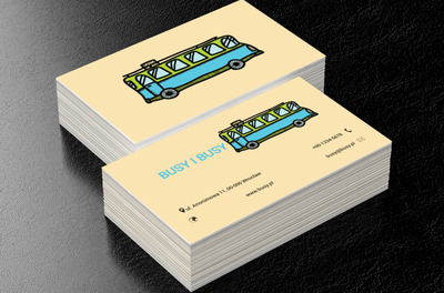 Niebiesko-żółty bus, Transport, Busy - Wizytówki Netprint