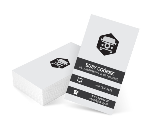 Czarny autobus, Transport, Busy - Wizytówki Netprint szablony online