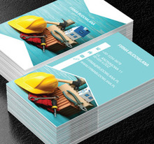 Narzędzia budowlane na jasnym tle, Budownictwo, Firma budowlana - Wizytówki Netprint