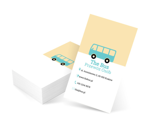 Niebieski autobus, Transport, Przewóz osób - Wizytówki Netprint szablony online