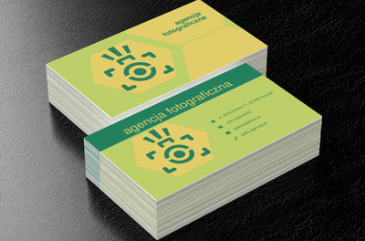 Rysunek aparatu na żółtym tle, Fotografia, Usługi fotograficzne - Wizytówki Netprint