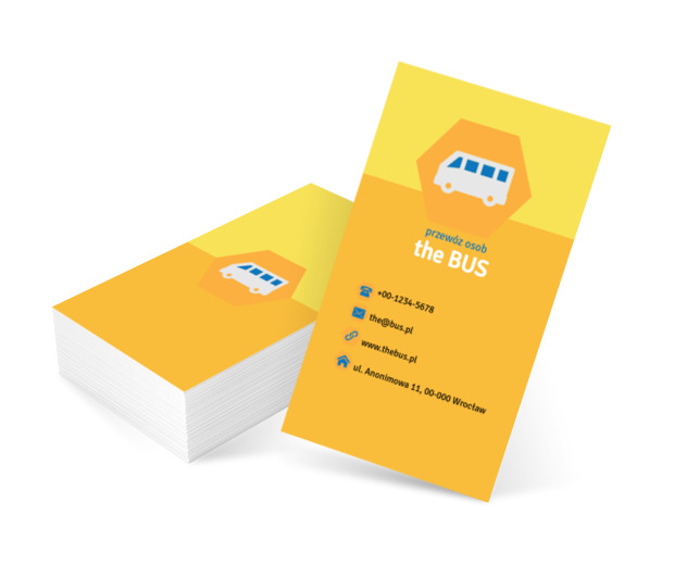 Biały autobus, Transport, Przewóz osób - Wizytówki Netprint szablony online
