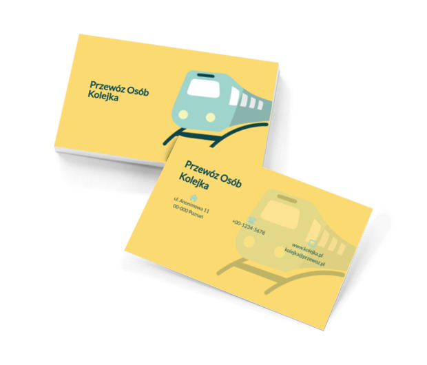 Kolorowy pociąg, Transport, Przewóz osób - Wizytówki Netprint szablony online