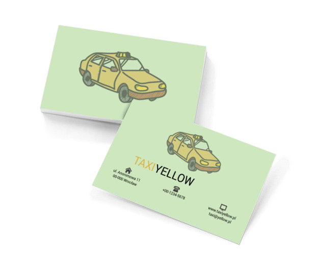 Samochód taxi, Transport, Taxi - Wizytówki Netprint szablony online