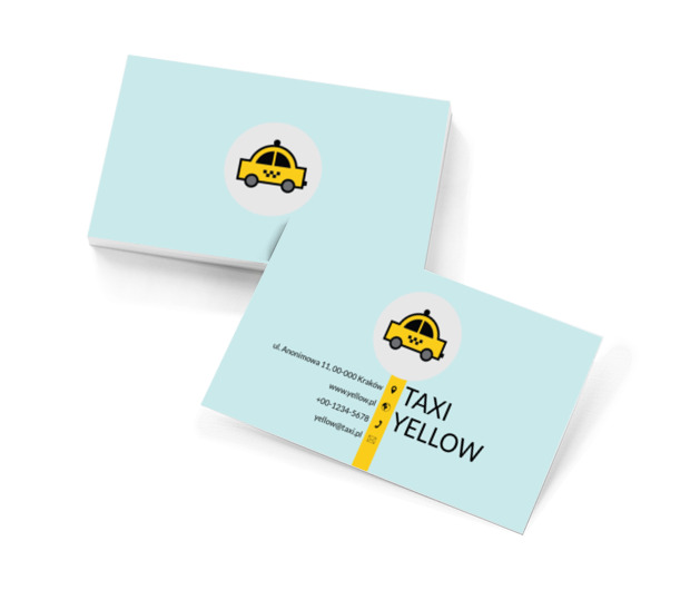Taxi w kółku, Transport, Taxi - Wizytówki Netprint szablony online