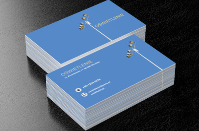 Reflektory na tle nieba, Budownictwo, Oświetlenie - Wizytówki Netprint