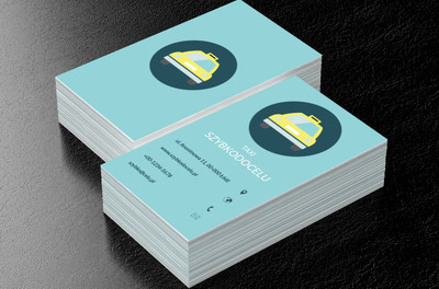 Taxi w granatowym kole, Transport, Taxi - Wizytówki Netprint