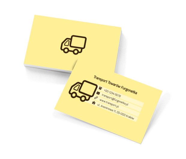 Kontur dostawczaka, Transport, Transport Towarów - Wizytówki Netprint szablony online