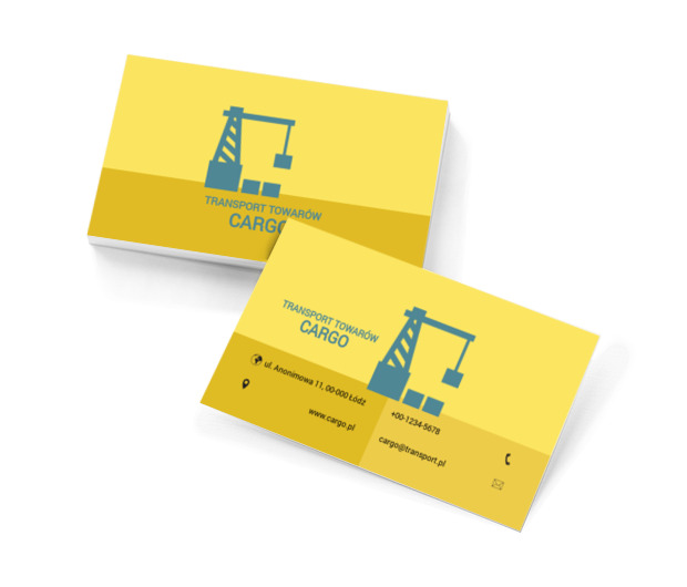 Dźwig handlowy, Transport, Transport Towarów - Wizytówki Netprint szablony online