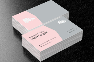 Biały pick-up, Transport, Transport Towarów - Wizytówki Netprint