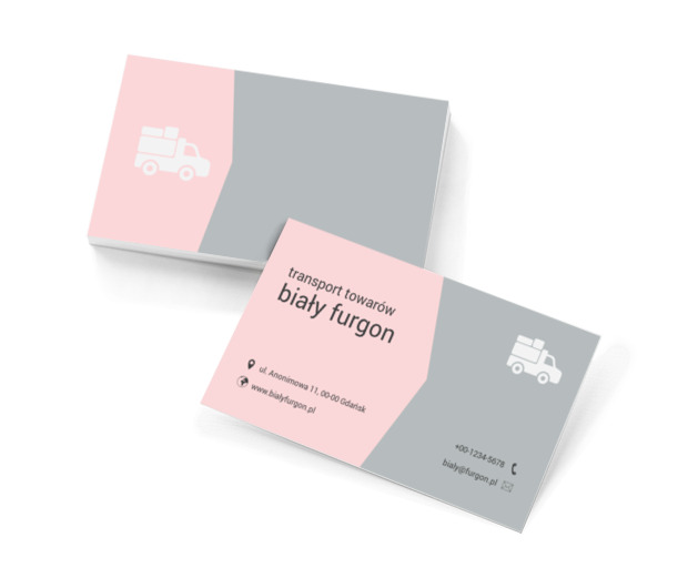 Biały pick-up, Transport, Transport Towarów - Wizytówki Netprint szablony online