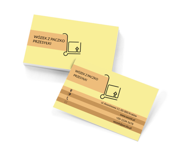Wózek z paczką, Transport, Transport Towarów - Wizytówki Netprint szablony online