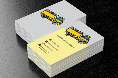 Żółta wywrotka, Transport, Transport Towarów - Wizytówki Netprint