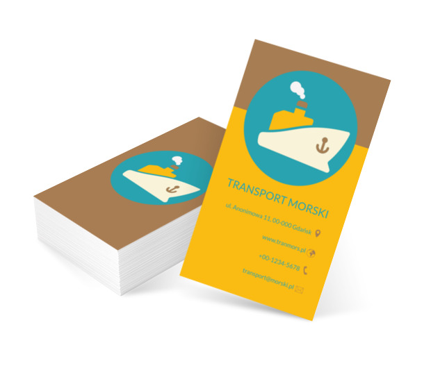 Statek z kotwicą, Transport, Transport Towarów - Wizytówki Netprint szablony online