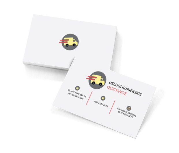 Latający kurier, Transport, Usługi kurierskie - Wizytówki Netprint szablony online