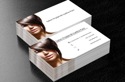 Twarz brunetki, Zdrowie i uroda, Salon fryzjerski - Wizytówki Netprint