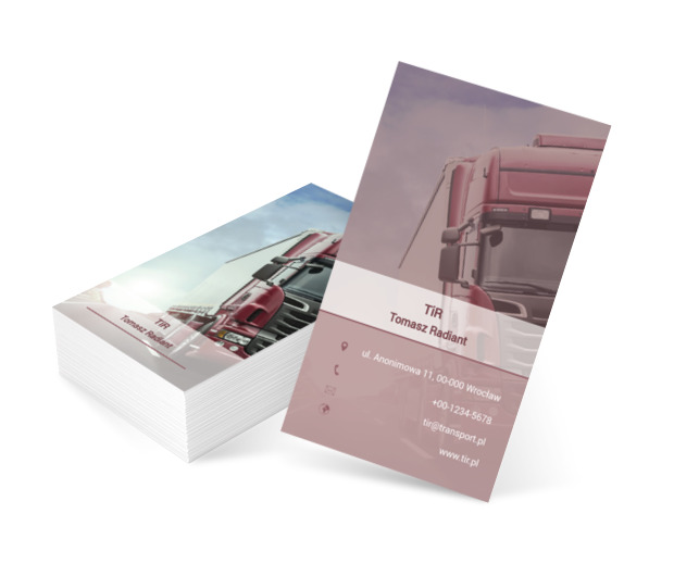 Zdjęcie ciężarówki, Transport, Transport Towarów - Wizytówki Netprint szablony online