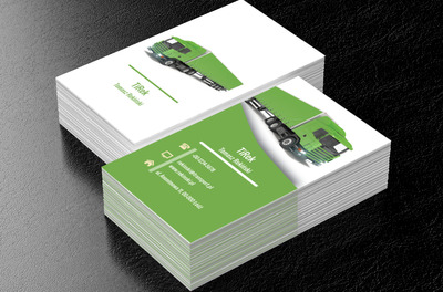 Zielona ciężarówka, Transport, Transport Towarów - Wizytówki Netprint