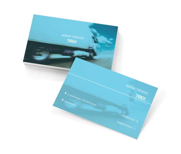 Ciężarówka w ruchu, Transport, Transport Towarów - Wizytówki Netprint szablony online
