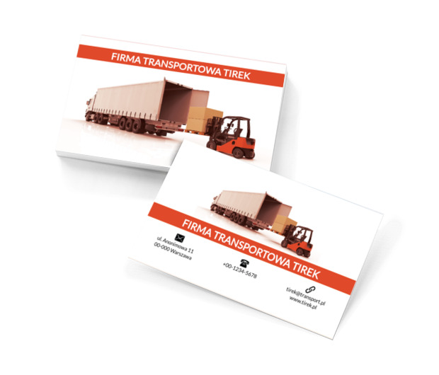 Ciężarówka i wózek widłowy, Transport, Transport Towarów - Wizytówki Netprint szablony online
