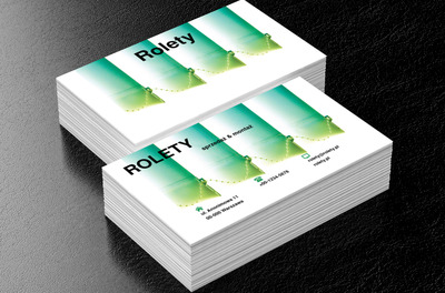 Zielone rolety na białym tle, Budownictwo, Rolety - Wizytówki Netprint