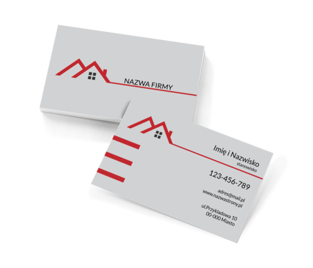 Piękno czerwonego designu, Budownictwo, Firma budowlana - Wizytówki Netprint szablony online
