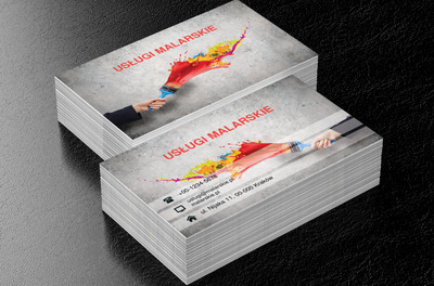 Kolorowa farba na betonie, Budownictwo, Usługi malarskie - Wizytówki Netprint