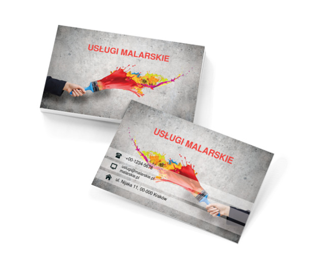 Kolorowa farba na betonie, Budownictwo, Usługi malarskie - Wizytówki Netprint szablony online