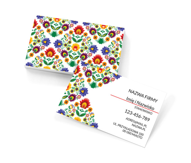 Folklorystyczna uczta zmysłów, Motywy, Tła i tekstury - Wizytówki Netprint szablony online