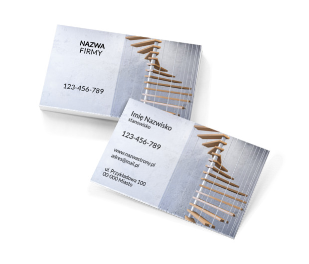 Osobiste schody do bram kariery, Budownictwo, Schody - Wizytówki Netprint szablony online