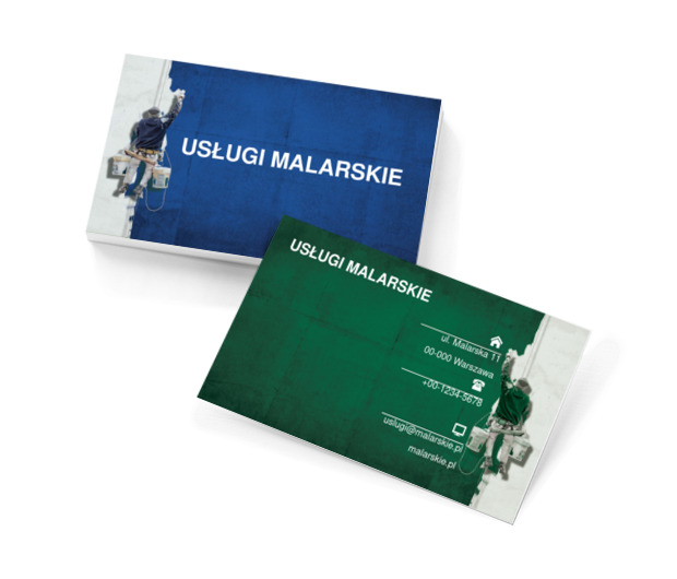 Kolorowe usługi malarskie, Budownictwo, Usługi malarskie - Wizytówki Netprint szablony online