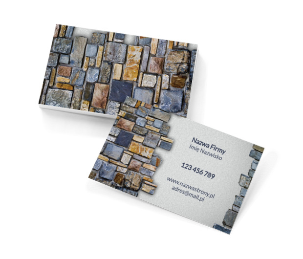 W ładzie kamieniarskich detali , Budownictwo, Usługi kamieniarskie - Wizytówki Netprint szablony online