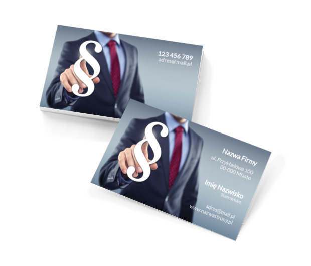 Wygrywa ten, kto zna prawo!, Prawo, Adwokat - Wizytówki Netprint szablony online