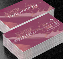 Instrumenty na bordowym tle, Edukacja, Szkoła muzyczna - Wizytówki Netprint