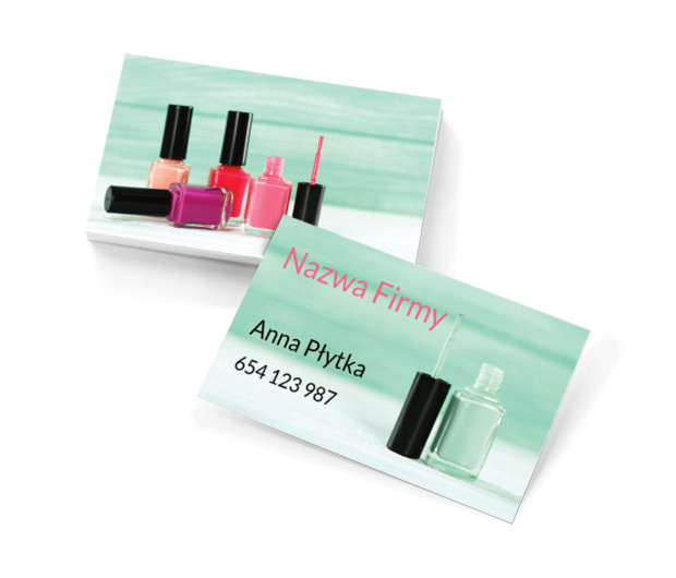 W tęczy lakierowanych kolorów, Zdrowie i uroda, Salon kosmetyczny - Wizytówki Netprint szablony online