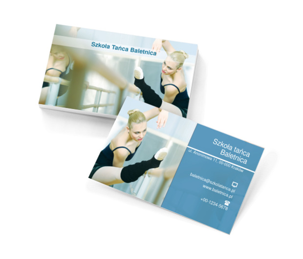 Baletnica na sali gimnastycznej, Edukacja, Szkoła tańca - Wizytówki Netprint szablony online