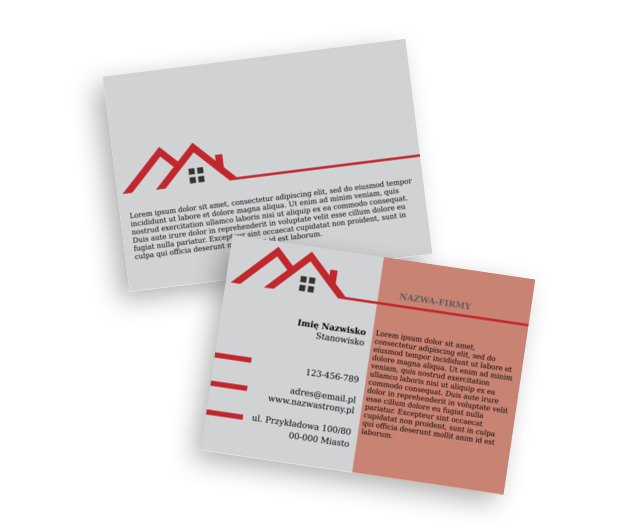 Kompaktowa czerwień, klasyczna biel, Budownictwo, Firma budowlana - Ulotki Netprint szablony online