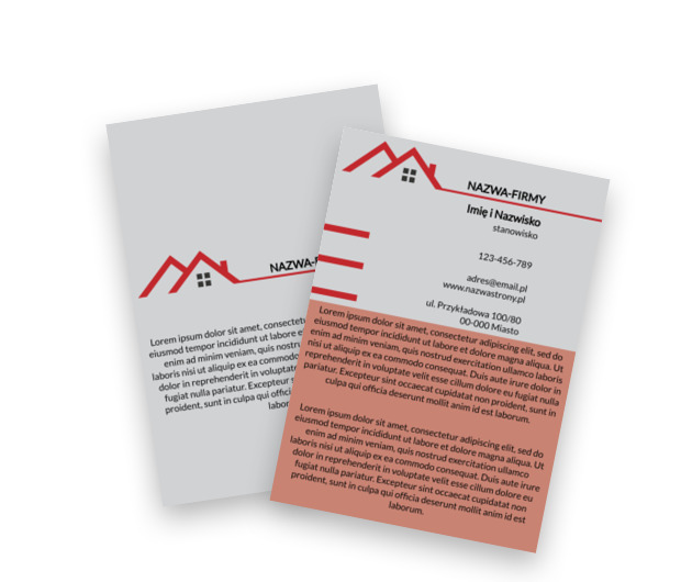 W połowie czerwone, w połowie białe, Budownictwo, Firma budowlana - Ulotki Netprint szablony online