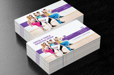 Tancerze w sali gimnastycznej, Edukacja, Szkoła tańca - Wizytówki Netprint