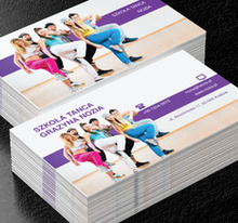 Tancerze w sali gimnastycznej, Edukacja, Szkoła tańca - Wizytówki Netprint